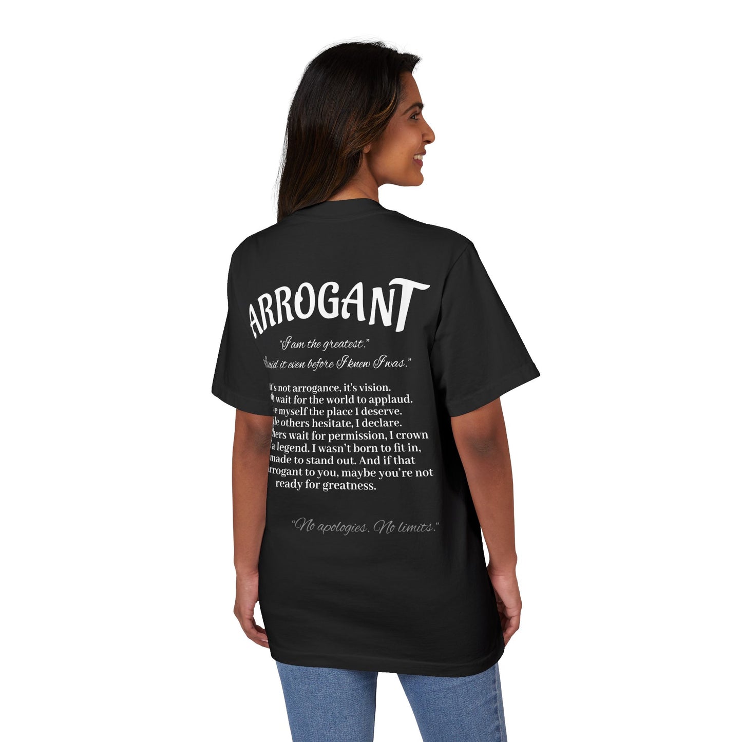 "Arrogant Black Version" - Casual Streetwear, Graphic Tee, Summer
