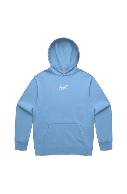 Relaxed Street Hoodie – Sky, Forest & Bone Tones